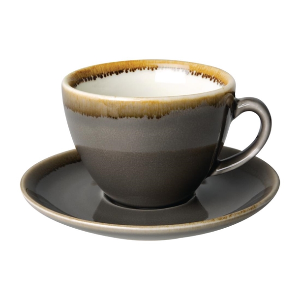 Olympia Kiln Cappuccino Saucer Smoke 140mm (6 Pack) Olympia Kiln Cappuccino Saucer Smoke 140mm (6 Pack)