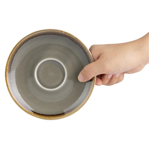 Olympia Kiln Cappuccino Saucer Smoke 140mm (6 Pack) Olympia Kiln Cappuccino Saucer Smoke 140mm (6 Pack)