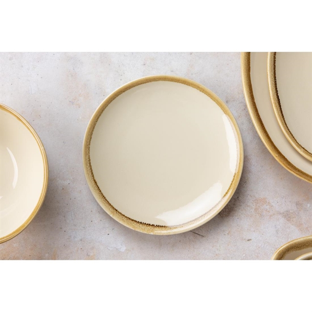 Olympia Kiln Round Coupe Plate Sandstone 230mm (6 Pack) Olympia Kiln Round Coupe Plate Sandstone 230mm (6 Pack)