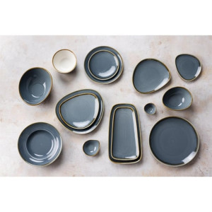 Olympia Kiln Triangular Plate Ocean 230mm (6 Pack)