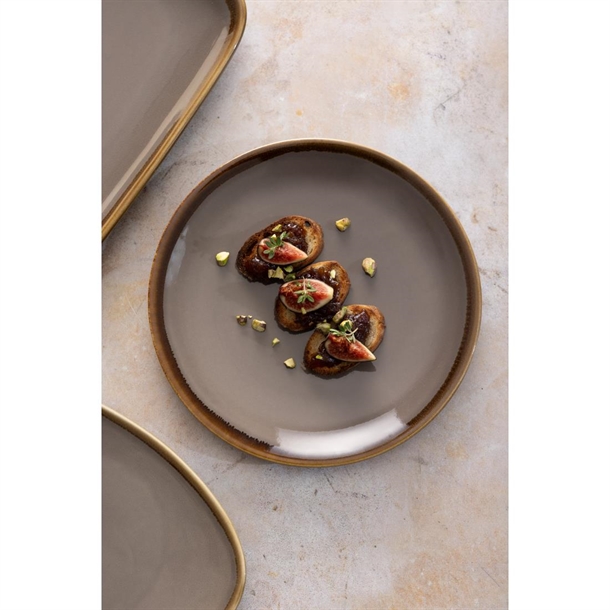 Olympia Kiln Round Coupe Plate Smoke 230mm (6 Pack)