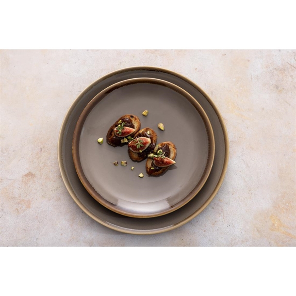 Olympia Kiln Round Coupe Plate Smoke 230mm (6 Pack)