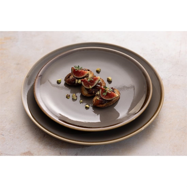 Olympia Kiln Round Coupe Plate Smoke 230mm (6 Pack)