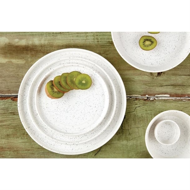 Olympia Cavolo White Speckle Flat Round Plate 180(Ø Pack)mm (6 Pack)