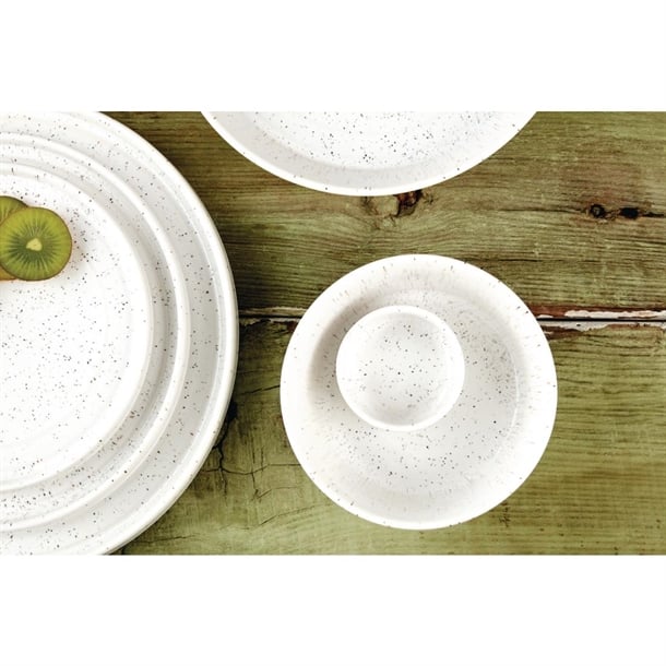 Olympia Cavolo White Speckle Flat Round Plate 180(Ø Pack)mm (6 Pack)