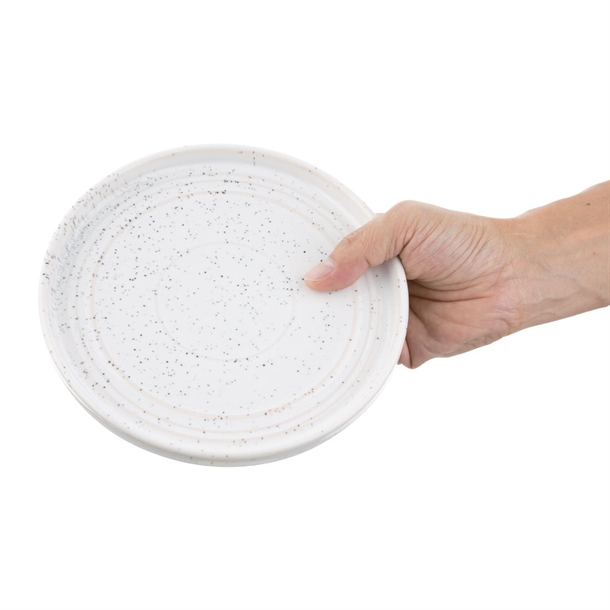Olympia Cavolo White Speckle Flat Round Plate 180(Ø Pack)mm (6 Pack)