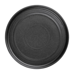 Olympia Cavolo Textured Black Flat Round Plate 180mm (6 Pack)