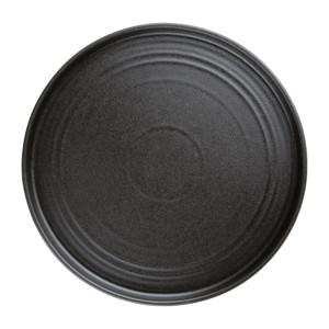 Olympia Cavolo Textured Black Flat Round Plate 270(Ø Pack)mm (4 Pack)