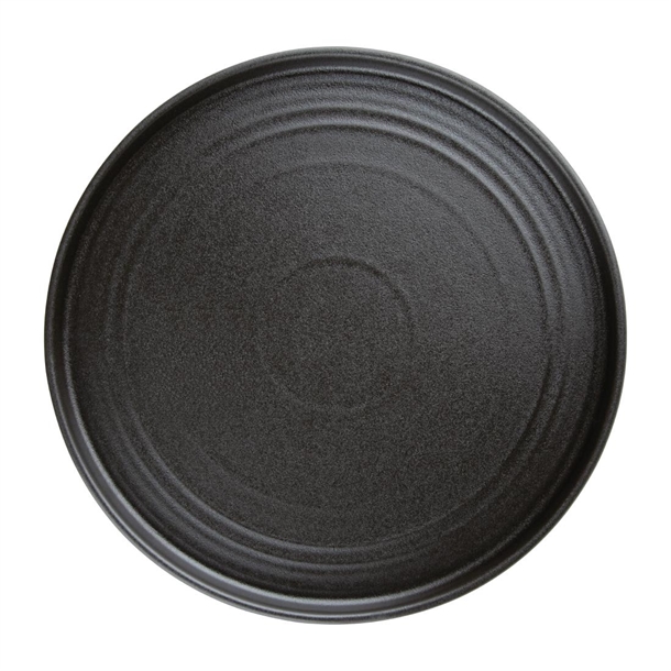 Olympia Cavolo Textured Black Flat Round Plate 270(Ø Pack)mm (4 Pack) Olympia Cavolo Textured Black Flat Round Plate 270(Ø Pack)mm (4 Pack)