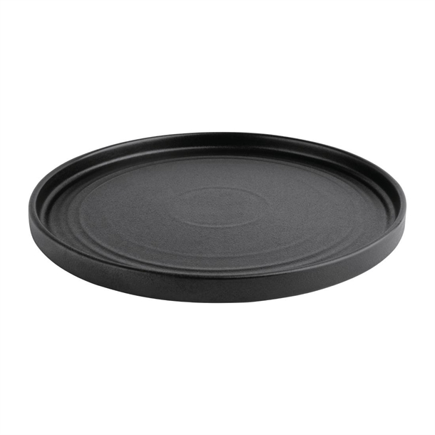 Olympia Cavolo Textured Black Flat Round Plate 270(Ø Pack)mm (4 Pack) Olympia Cavolo Textured Black Flat Round Plate 270(Ø Pack)mm (4 Pack)