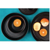 Olympia Cavolo Textured Black Flat Round Plate 220(Ø Pack)mm (6 Pack)