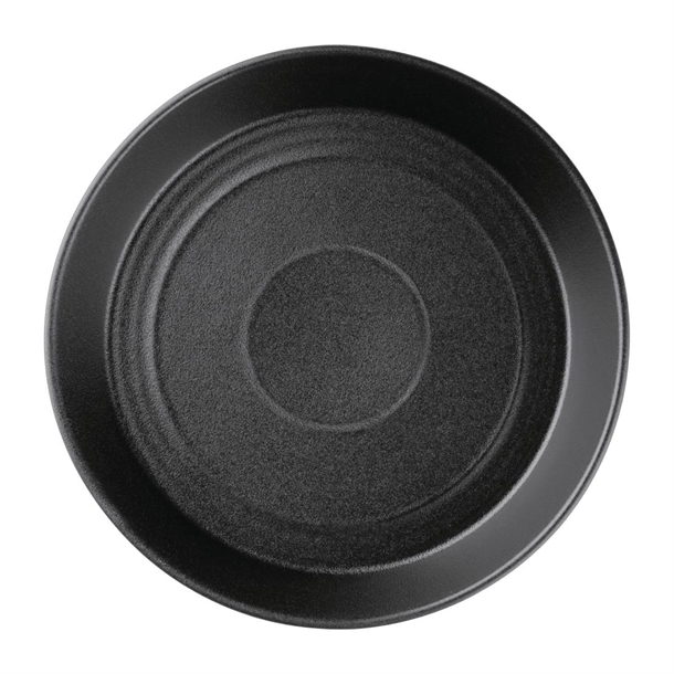 Olympia Cavolo Flat Round Bowls Textured Black 220mm (4 Pack) Olympia Cavolo Flat Round Bowls Textured Black 220mm (4 Pack)