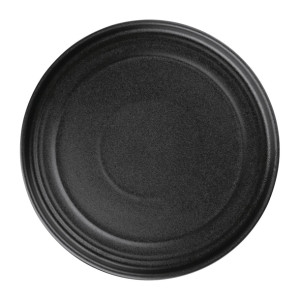 Olympia Cavolo Textured Black Flat Round Plate 220(Ø Pack)mm (6 Pack)