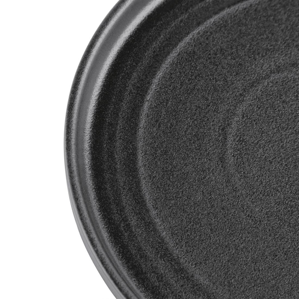Olympia Cavolo Textured Black Flat Round Plate 220(Ø Pack)mm (6 Pack)