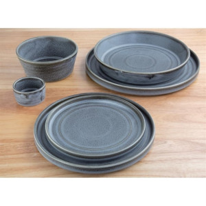 Olympia Cavolo Flat Round Bowls Charcoal Dusk 143mm (6 Pack)