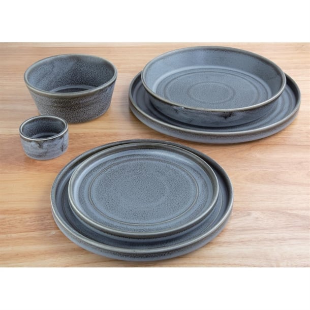 Olympia Cavolo Flat Round Bowls Charcoal Dusk 143mm (6 Pack)