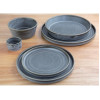 Olympia Cavolo Flat Round Bowls Charcoal Dusk 220mm (4 Pack)