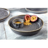 Olympia Cavolo Flat Round Bowls Charcoal Dusk 220mm (4 Pack)