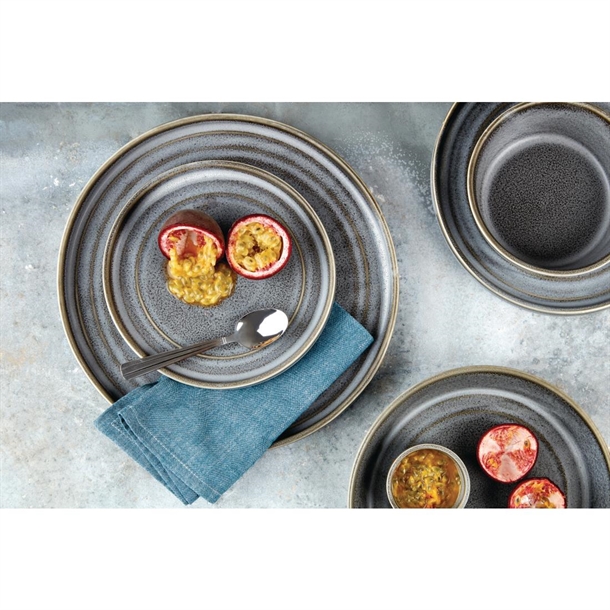 Olympia Cavolo Charcoal Dusk Flat Round Plate 270(Ø Pack)mm (4 Pack)