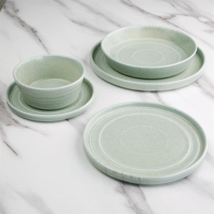 Olympia Cavolo Flat Round Bowls Spring Green 143mm (6 Pack)
