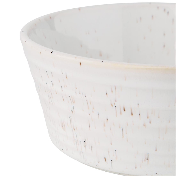 Olympia Cavolo Flat Round Bowls White Speckle 143mm (6 Pack) Olympia Cavolo Flat Round Bowls White Speckle 143mm (6 Pack)