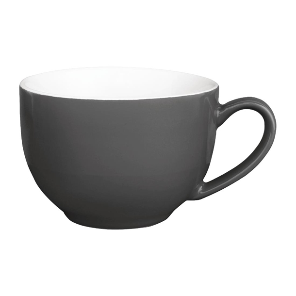 Olympia Cafe Cappuccino Cup Charcoal - 340ml (12 Pack)