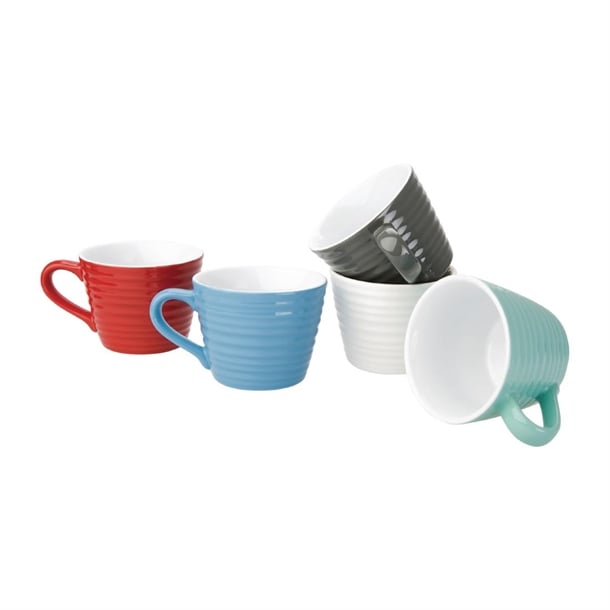 Olympia Cafe Mug Charcoal Ripple - 230ml (6 Pack) Olympia Cafe Mug Charcoal Ripple - 230ml (6 Pack)