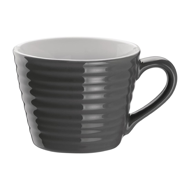 Olympia Cafe Mug Charcoal Ripple - 230ml (6 Pack) Olympia Cafe Mug Charcoal Ripple - 230ml (6 Pack)