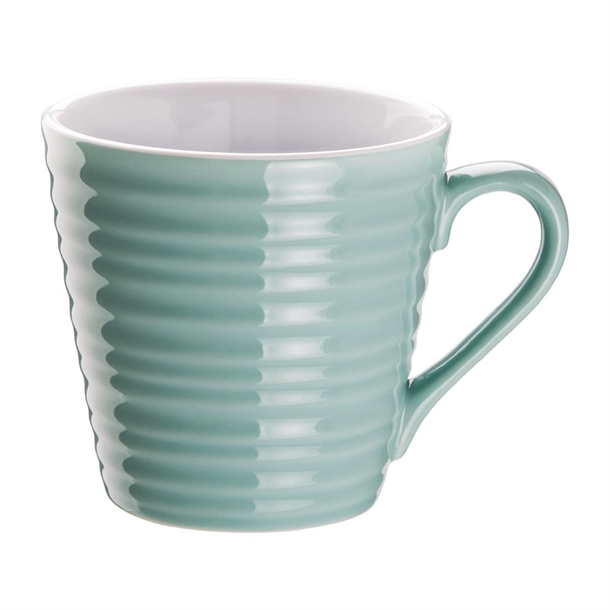 Olympia Cafe Mug Aqua Ripple - 340ml (6 Pack) Olympia Cafe Mug Aqua Ripple - 340ml (6 Pack)