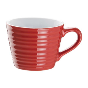 Olympia Cafe Mug Red Ripple - 230ml (6 Pack)
