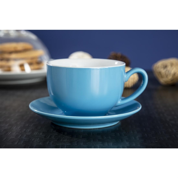 Olympia Cafe Cappuccino Cup Blue - 340ml (12 Pack)