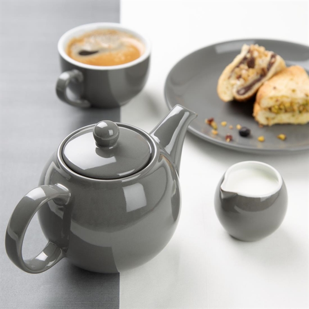 Olympia Café Teapot Charcoal 450ml (2 Pack)