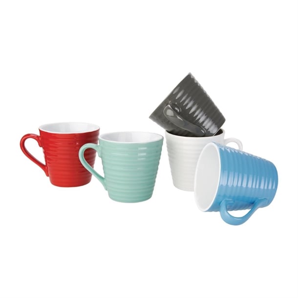 Olympia Cafe Mug Red Ripple - 340ml (Box 6) Olympia Cafe Mug Red Ripple - 340ml (Box 6)