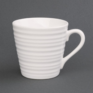 Olympia Cafe Mug White Ripple - 340ml (Box 6)