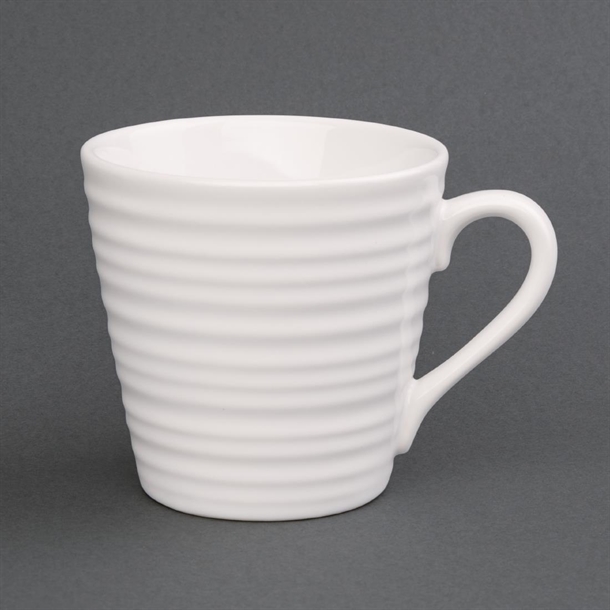 Olympia Cafe Mug White Ripple - 340ml (Box 6) Olympia Cafe Mug White Ripple - 340ml (Box 6)