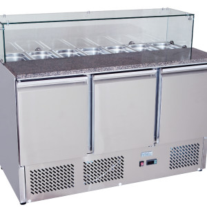 3 DOORS PIZZATABLE SALADETTE FRIDGE 1365 MM ESL3864