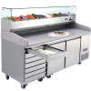 2 DOOR PIZZA TABLE FRIDGE WITH DRAWERS 2010 MM EPF3480 2 DOOR PIZZA TABLE FRIDGE WITH DRAWERS 2010 MM EPF3480