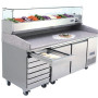 2 DOOR PIZZA TABLE FRIDGE WITH DRAWERS 2010 MM EPF3480