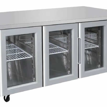 GLASS THREE DOOR COOLING FRIDGE TABLE 1795 MM EPF3731 GLASS THREE DOOR COOLING FRIDGE TABLE 1795 MM EPF3731