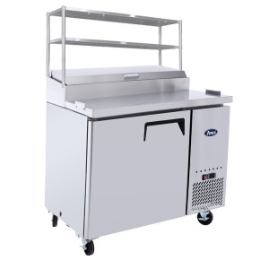 1 DOOR PIZZA PREP TABLE FRIDGE WITH OVER SHELF MPF8201OS