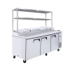 3 DOOR PIZZA PREP TABLE FRIDGE WITH OVER SHELF MPF8203OS