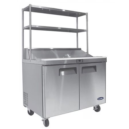 2 DOOR SANDWICH PREP TABLE FRIDGE WITH OVER SHELF MSF8303OS 2 DOOR SANDWICH PREP TABLE FRIDGE WITH OVER SHELF MSF8303OS