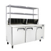 3 DOOR SANDWICH PREP TABLE FRIDGE WITH OVER SHELF MSF8304OS