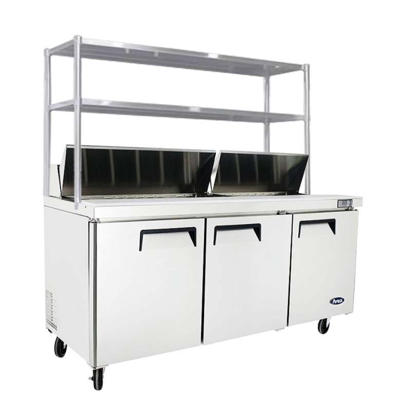 3 DOOR SANDWICH PREP TABLE FRIDGE WITH OVER SHELF MSF8304OS 3 DOOR SANDWICH PREP TABLE FRIDGE WITH OVER SHELF MSF8304OS