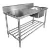 SINK BENCH WITH SPLASHBACK W1200 X D600 X H900 SS1612R SINK BENCH WITH SPLASHBACK W1200 X D600 X H900 SS1612R