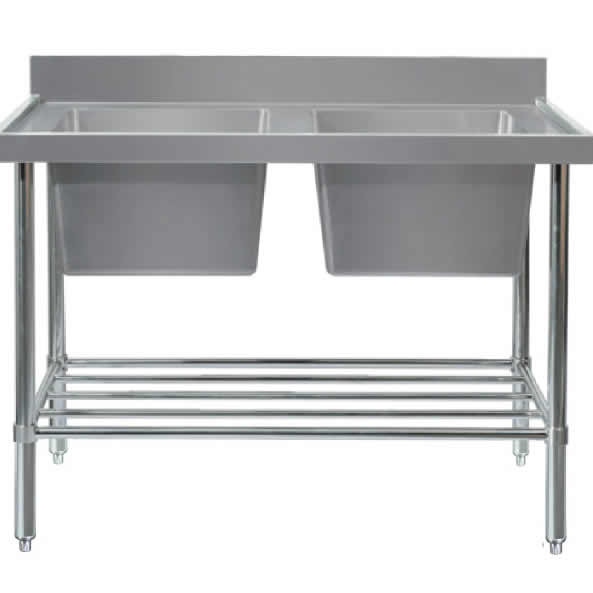 DOUBLE SINK BENCH W1800 X D700 X H900 1 SS2718L DOUBLE SINK BENCH W1800 X D700 X H900 1 SS2718L