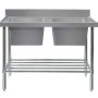DOUBLE SINK BENCH 2400X600 SS2624L SS2624L