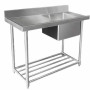 STAINLESS STEEL DISHWASHER SINGLE INLET SINK W1200 X D600 X H900 WSS16165L