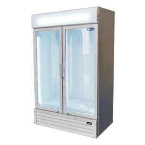 DOUBLE GLASS DOOR MOUNTED FRIDGE WHITE P1000WB-W